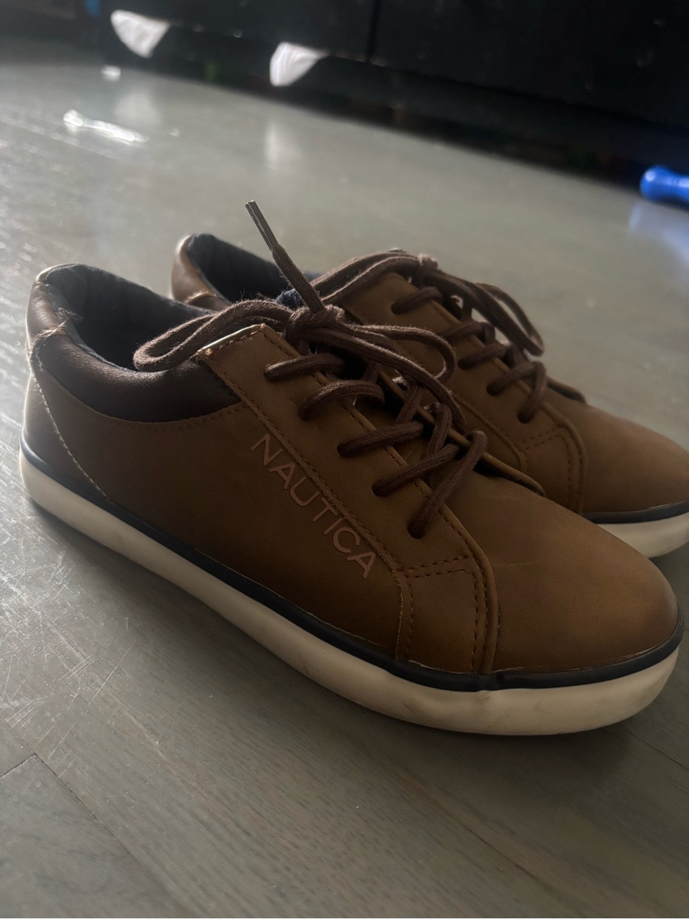 Nautica Brown Lace-Up Casual Sneakers